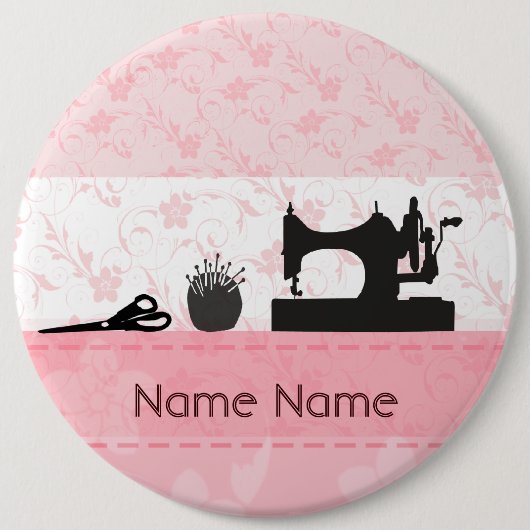 Mode Antiek naaigarnmachines Ronde Button 6,0 Cm (Voorkant)