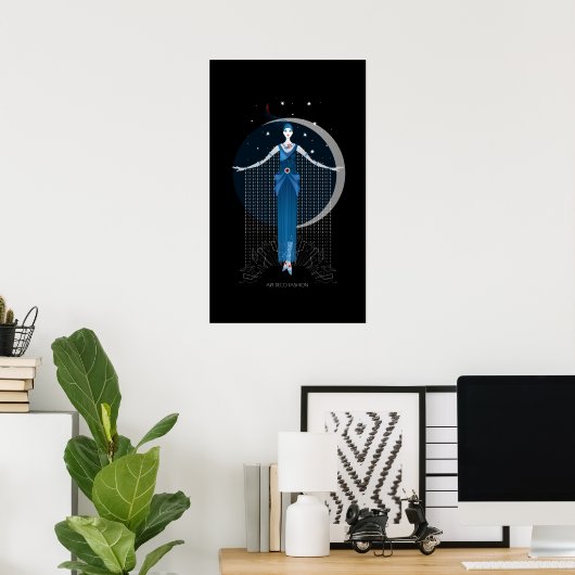 Mode art déco élégante illustration design (Bureau à domicile)