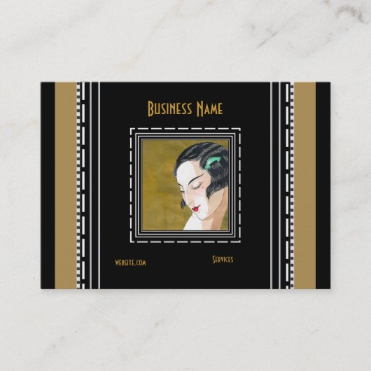 Mode Art Nouveau Déco carte de visite Élégant (Devant)