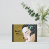 Mode Art Nouveau Déco carte de visite Élégant (Debout devant)