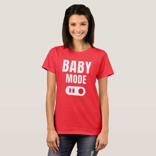 Mode bébé - Faire-part de grossesse - T-shirt roug (Devant entier)