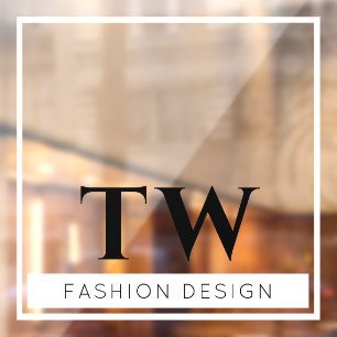 Mode Bedrijf Teken Transparant Wit Raamsticker