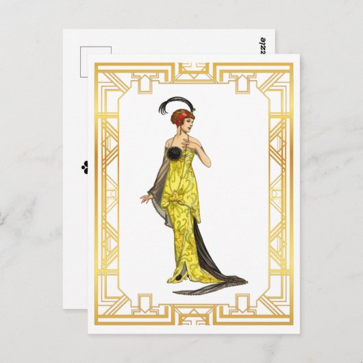 Mode Begin jaren 1900 Hollywood Gown Briefkaart (Voorkant / Achterkant)