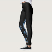 mode blauwe vrouwen zwart leggings (Links)