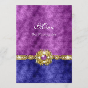 mode bling de damassé bleue pourpre de menu