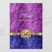 mode bling de damassé bleue pourpre de menu (Devant)