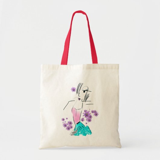 Mode Bloemenmeisje Bag Tote Bag (Voorkant)