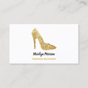 Mode Blogger Gouden Sequin Hoge Heel Glam Elegant Visitekaartje