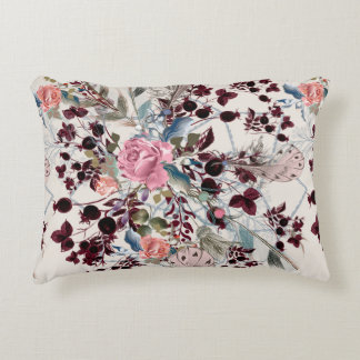 Mode bo-ho illustratie met rozen bloemen en p accent kussen