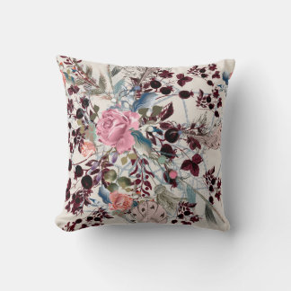 Mode bo-ho illustratie met rozen bloemen en p kussen