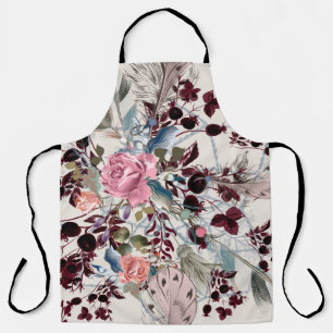 Mode bo-ho illustratie met rozen bloemen en p schort