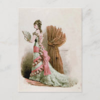 Mode Bord ~ Briefkaart Dress Franse Vintage