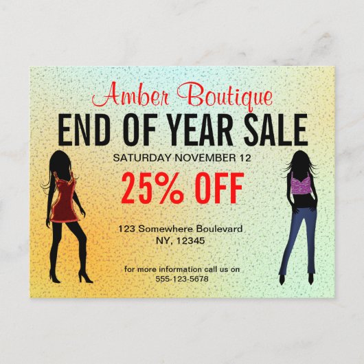 Mode Boutique Promotion de vente Carte postale per (Devant)