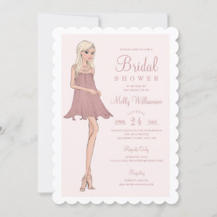 Mode Bridal Shower Invitation Kaart