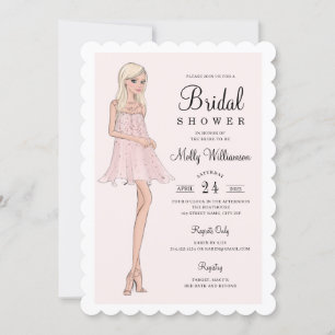 Mode Bridal Shower Invitation Kaart