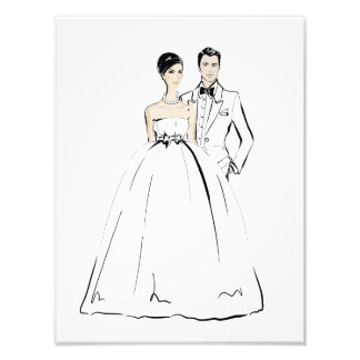 Mode Bride en Groom Foto Afdruk
