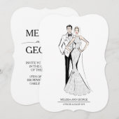 Mode Bride en Groom Kaart (Voorkant / Achterkant)