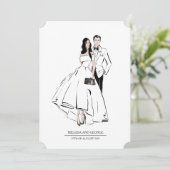 Mode Bride en Groom Kaart (Staand voorkant)