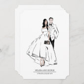 Mode Bride en Groom Kaart (Voorkant / Achterkant)