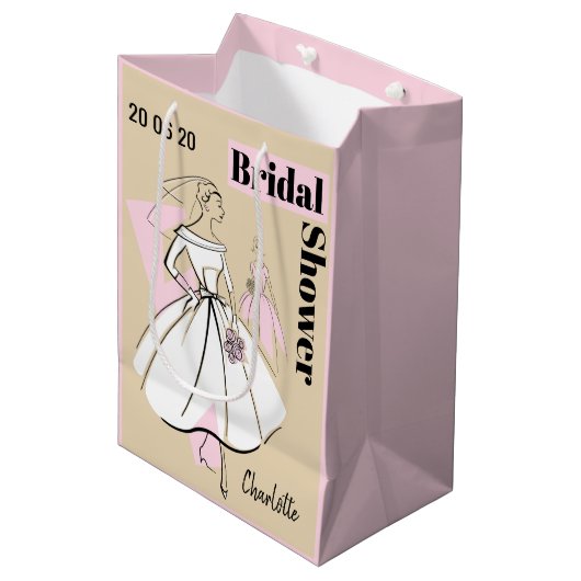 Mode Bride Natural Group Vrijgezellenfeest roze Medium Cadeauzakje (Voorkant Gekanteld)