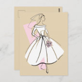 Mode Bride Neutraal beige briefkaart (Voorkant / Achterkant)