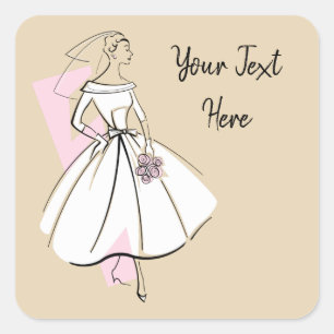 Mode Bride Neutraal Tekstvierkant Vierkante Sticker