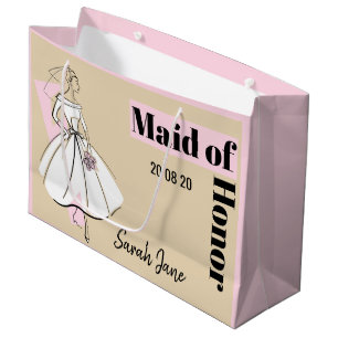 Mode Bride Neutral Maid of Honor Grote Roze Groot Cadeauzakje