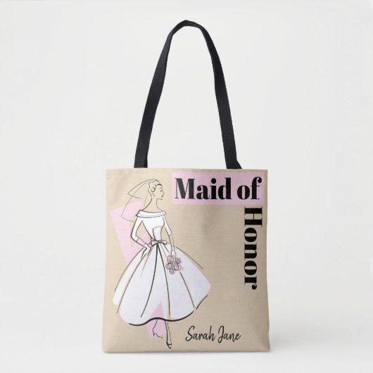 Mode Bride Neutral Maid of Honor Name tas (Voorkant)