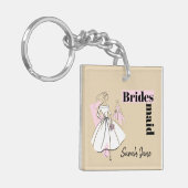 Mode Bride Neutrale Bridesmaïde sleutelhanger (Voorkant Links)