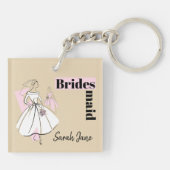 Mode Bride Neutrale Bridesmaïde sleutelhanger (Achterkant)