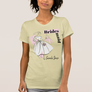 Mode Bride Neutrale Groep Bridesmaid Naam T-shirt