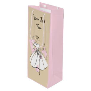 Mode Bride Neutrale Groep Roze wijn van de Tekst Cadeautas