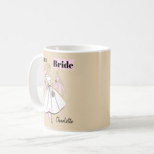 Mode Bride Neutrale Groep van de Bride Datum Naam  Koffiemok (Voorkant links)