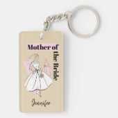 Mode Bride Neutrale moeder van de Bride rechthoek Sleutelhanger (achterkant)