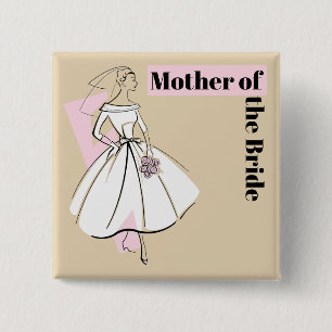 Mode Bride Neutrale Moeder van het Bride vierkant Vierkante Button 5,1 Cm
