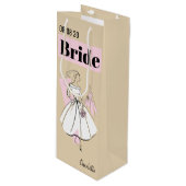 Mode Bride Neutrale Naam Datum wijn Cadeautas (Voorkant Gekanteld)