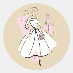 Mode Bride Neutrale sticker van de Groep rond