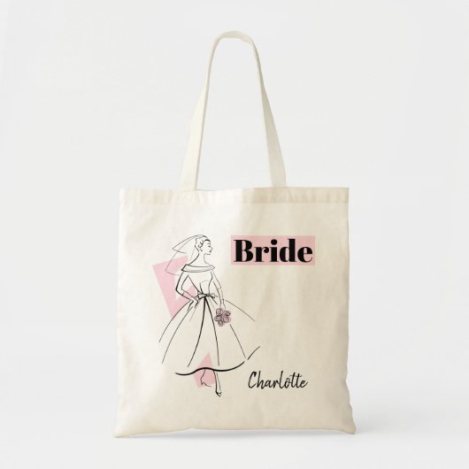 Mode Bride Pink Bride Name budget tas (Voorkant)
