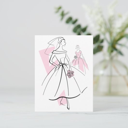 Mode Bride Pink Group briefkaart (Staand voorkant)