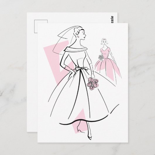 Mode Bride Pink Group briefkaart (Voorkant / Achterkant)