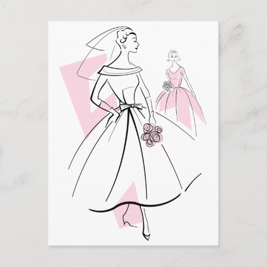 Mode Bride Pink Group briefkaart (Voorkant)