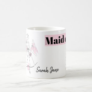 Mode Bride Pink Group Maid of Honor Name mok