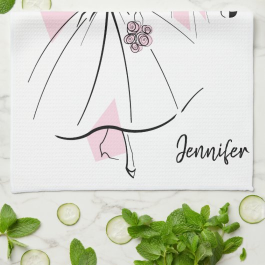 Mode Bride Pink Group Moeder van Bride Theedoek (Gevouwen)