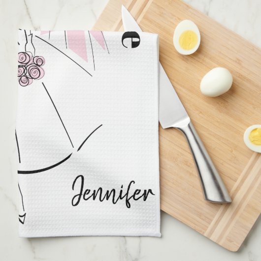 Mode Bride Pink Group Moeder van Bride Theedoek (Quarter Fold)