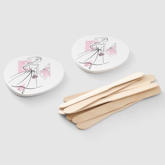 Mode Bride Pink Group ventilatorpeddel Handwaaier (Niet-gemonteerd)