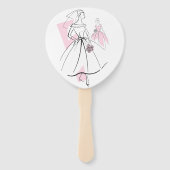 Mode Bride Pink Group ventilatorpeddel Handwaaier (Achterkant)