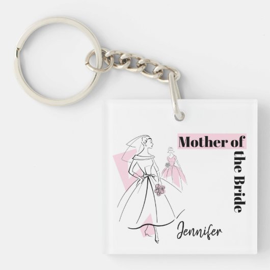 Mode Bride Pink Moeder van de Bride sleutelhanger (Voorkant)