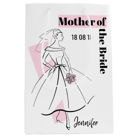 Mode Bride Pink Moeder van het medium Bride Cadeauzakje (Voorkant)