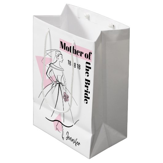 Mode Bride Pink Moeder van het medium Bride Medium Cadeauzakje (Voorkant Gekanteld)