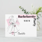Mode Bride Roze Bachelorette Kaart (Staand voorkant)